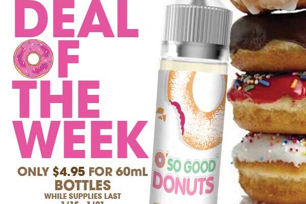 60ml of O’ So Good Donuts Vape Juice on sale for just $4.95